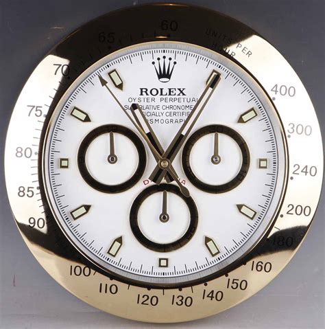 rolex daytona gold showroom display wall clock|rolex oyster perpetual wall clock.